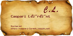 Caspari Lóránt névjegykártya